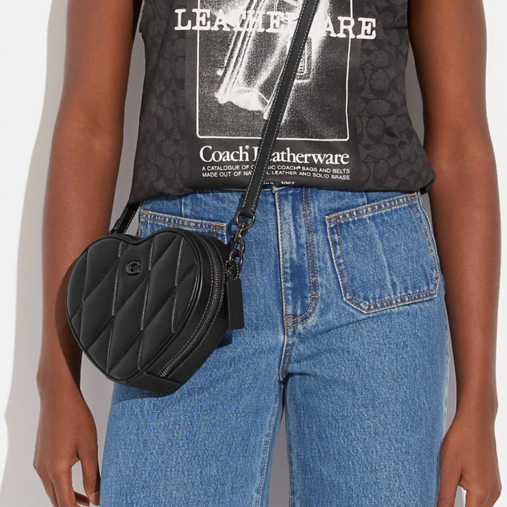 NWT Heart Crossbody With Quilting